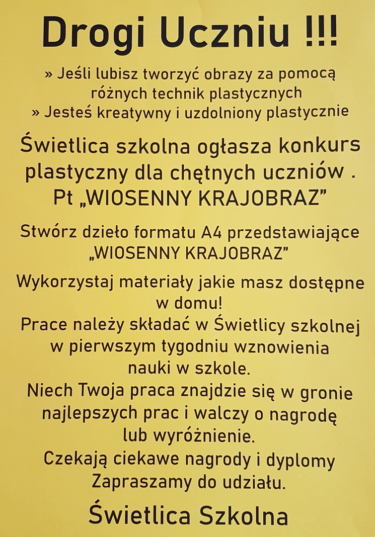 swietlica konkurs